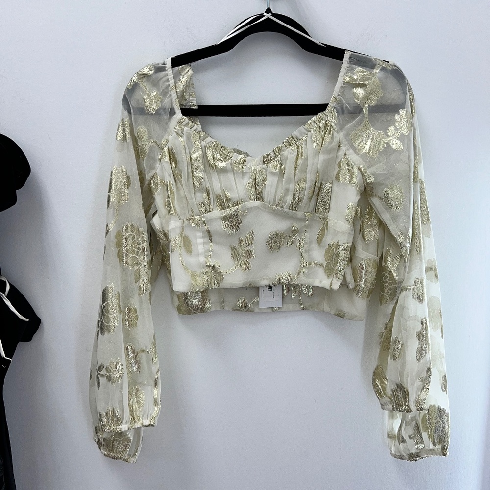 LUREX L/S CROP TOP